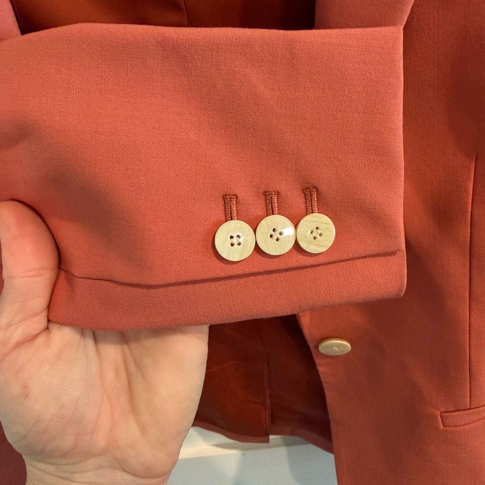 Theory Women's Gabe Sevona Virgin Wool Blazer in Coral *Matching Dress Avail.* - Picture 9 of 10